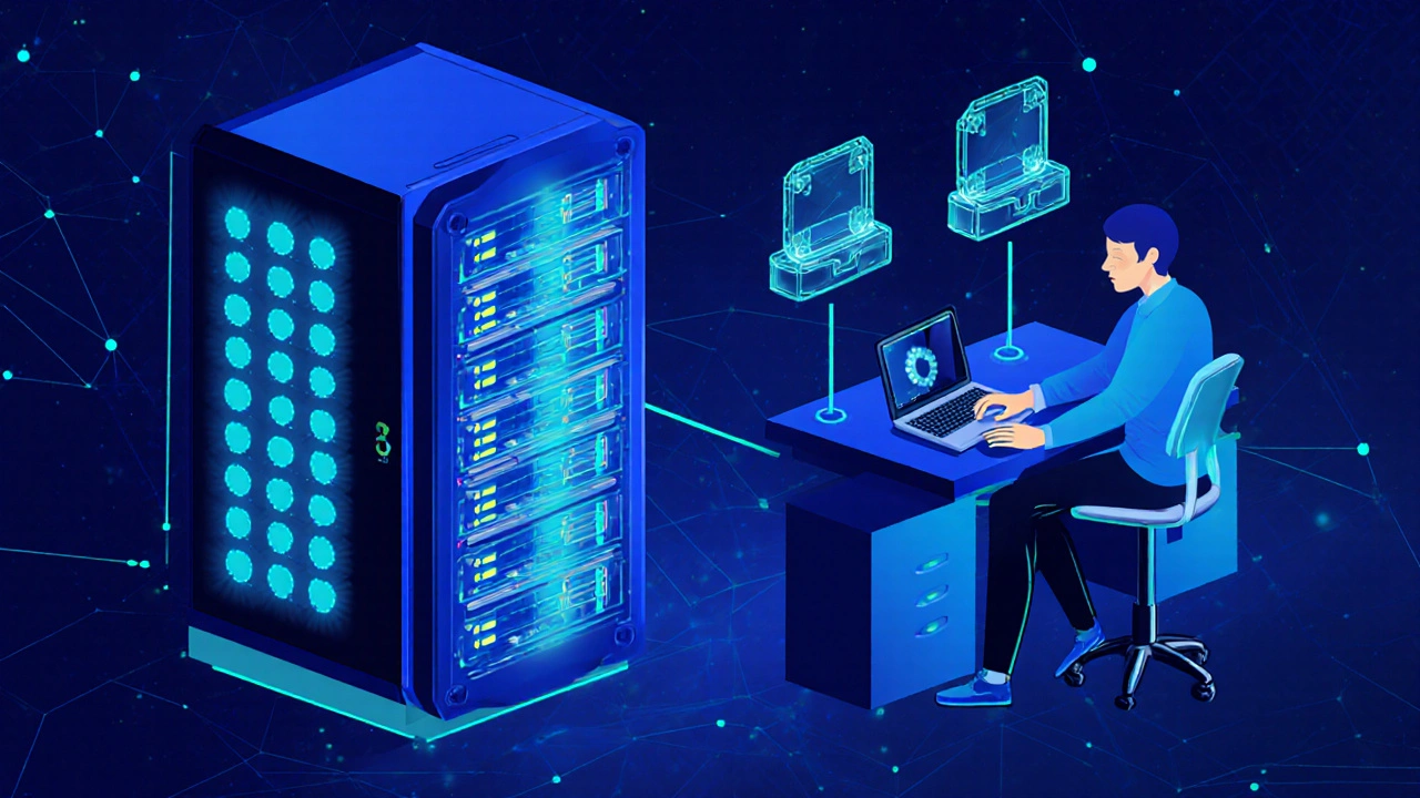 Uživatel deleguje tokeny z hologramových peněženek do serveru validátoru.