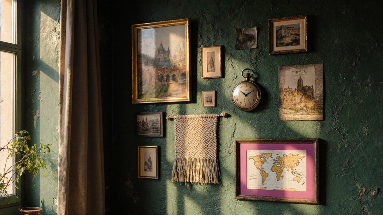 Maximalistická galerie na stěně: jak vytvořit vrstvenou kompozici umění, která vypráví vaši příběh