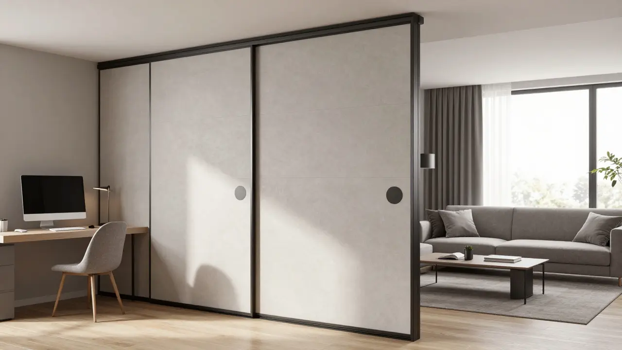 Jak zónovat obývací pokoj pro home office: Sklopné a mobilní stěny v praxi