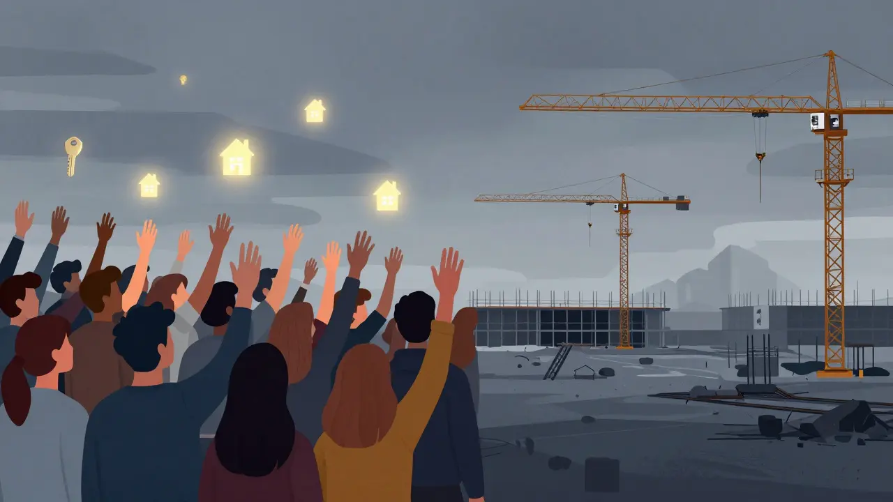 Ilustrace nedostatku bytů a vysoké poptávky na trhu