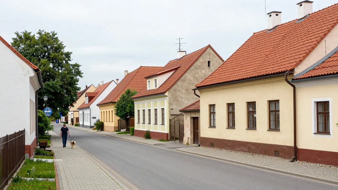 Klidná ulice v levnějších českých regionech
