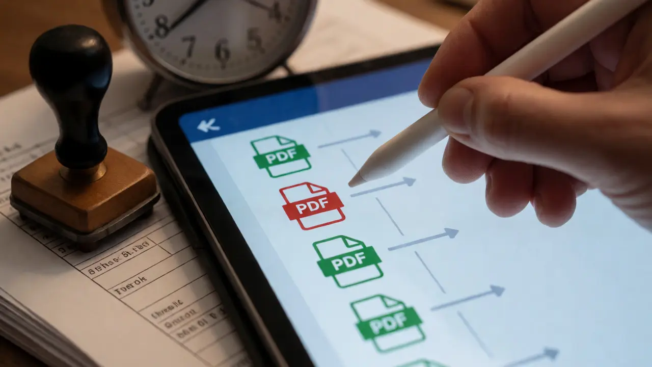 Digitální zamítnutí žádosti kvůli chybnému formátu souboru na tabletu.