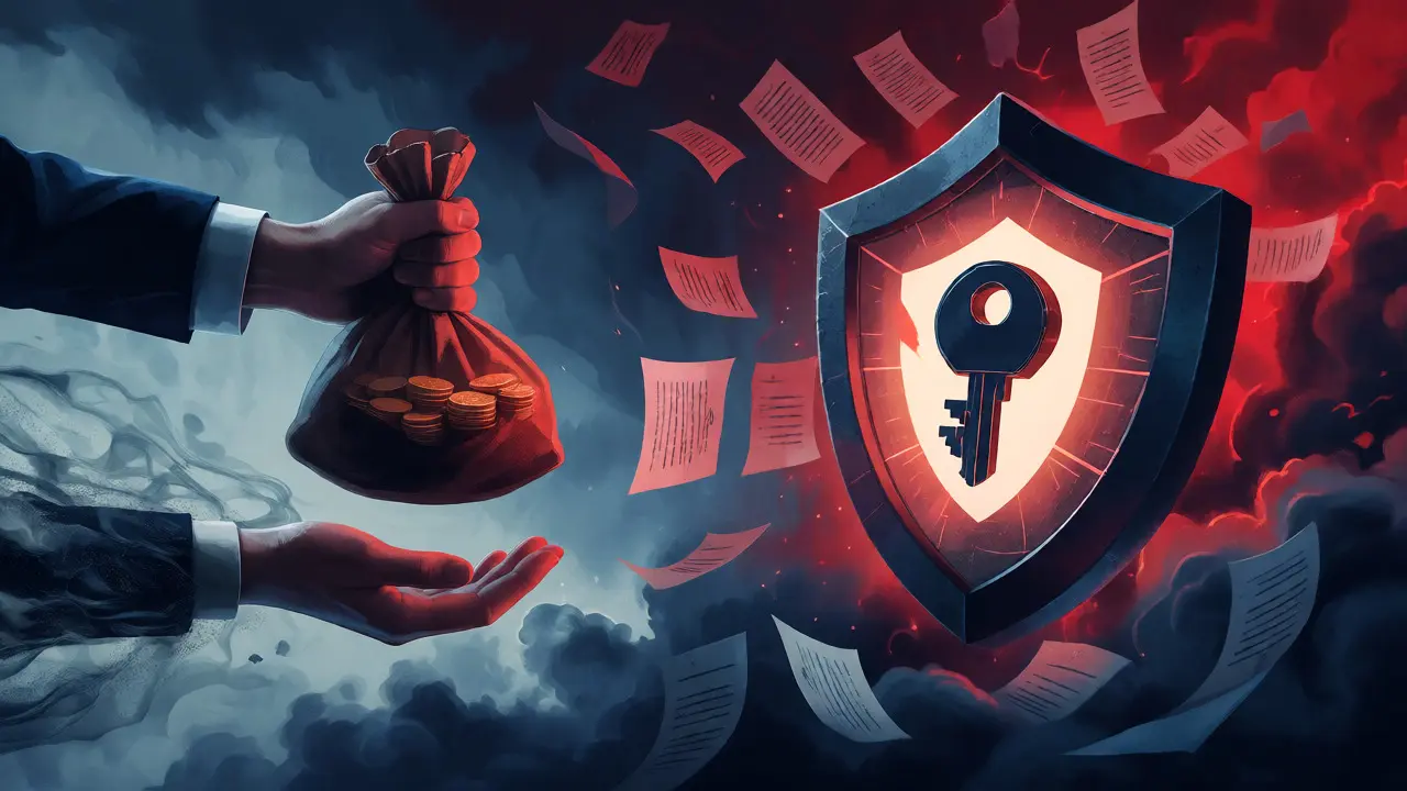 Konceptuální ilustrace ztráty peněz při přímém převodu versus bezpečná úschova.